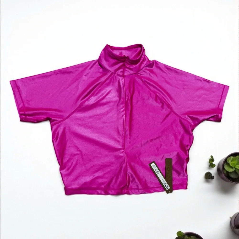 🔥 SKIMS Glossy Swim Top | Neon Pink | L🔥